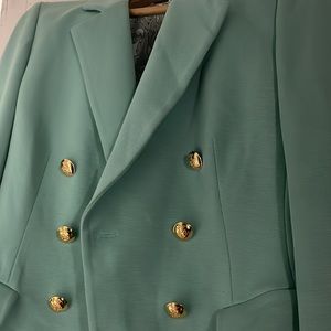 Emilio Pucci Tiffany blue blazer w gold buttons